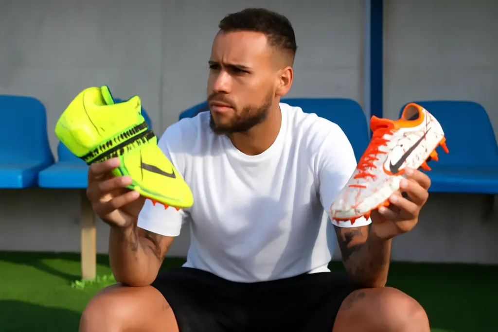 Neymar voetbalschoenen groene gele close-up