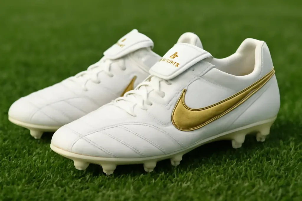 Ronaldinho met iconische voetbalschoenen op het veld